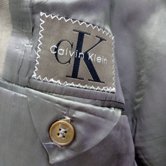 Calvin Klein Men's Sport Coat Blazer Olive Green Wool USA Made 42R Long - Picture 11 of 16